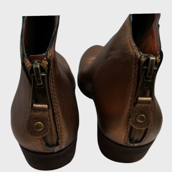 Lucky Brand Bronze Metallic Leather Ankle Boots/Booties Size 8 - Picture 10 of 13